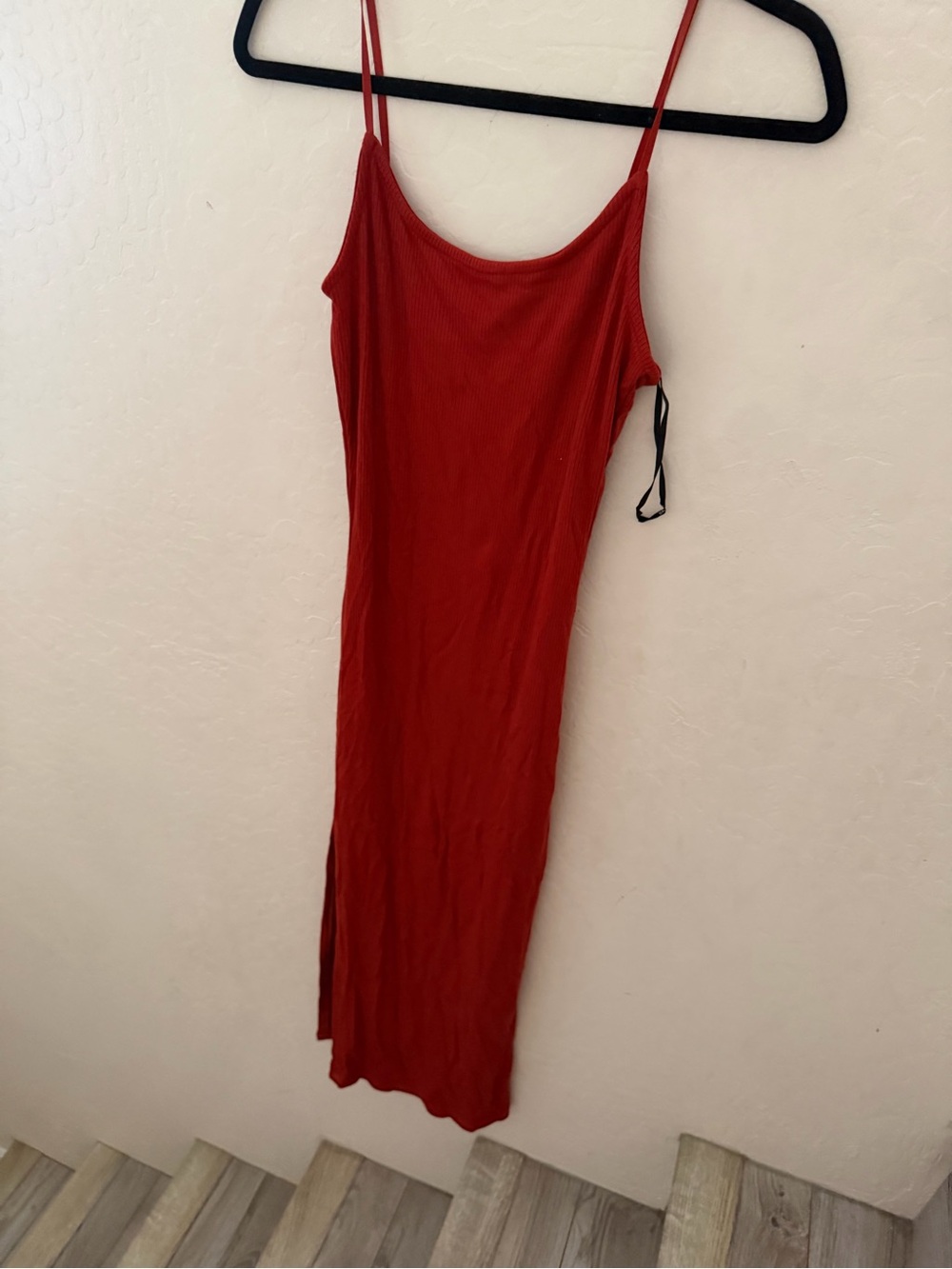 Forever 21 Red Ribbed Fitted  Dress
